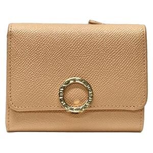 Bvlgari Trifold Wallet Bvlgari Pink Beige Leather